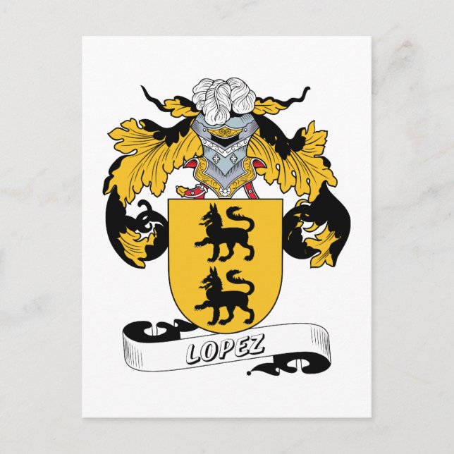 Lopez Family Crest Postcard (Front)