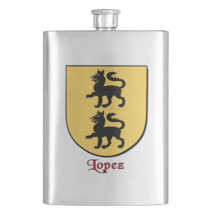 Lopez Heraldic Shield Hip Flask