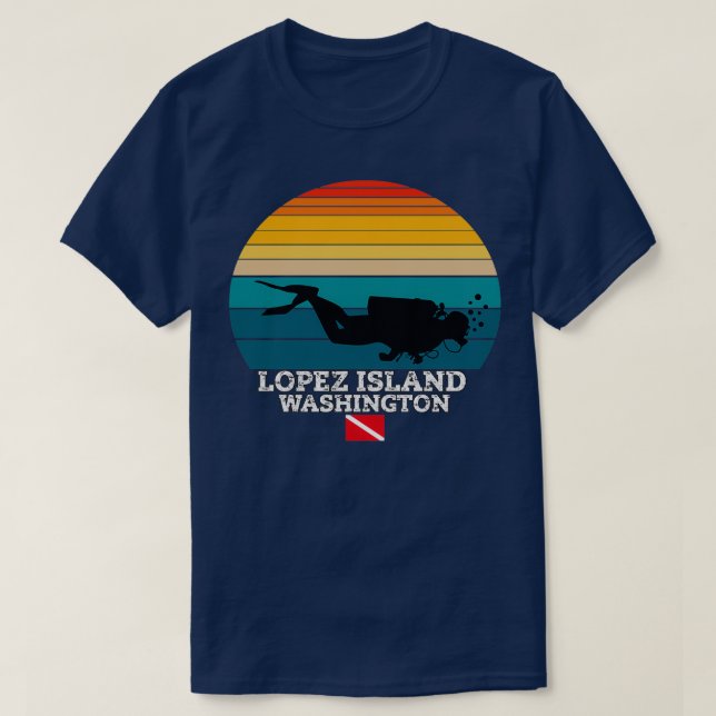 Lopez Island US Island Diving T-Shirt (Design Front)