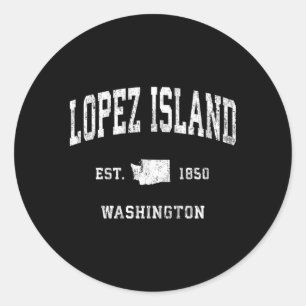 Lopez Island Washington Wa Athletic Sports Classic Round Sticker
