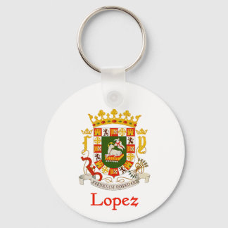 Lopez Shield of Puerto Rico Keychain
