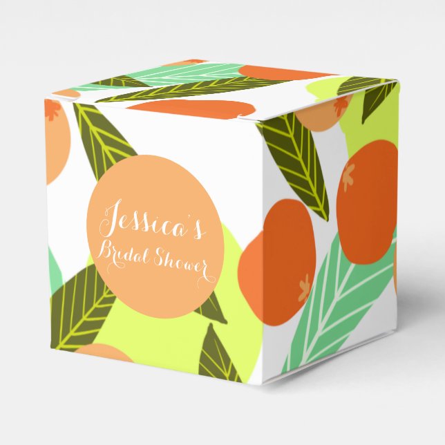 Loquat Fruit Pattern Bridal Shower Peach   Favor Box (Front Side)