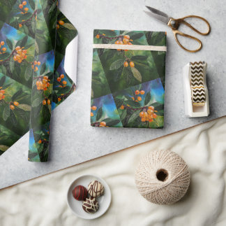 Loquats in April Spring Painting by Alfred Fox Wrapping Paper