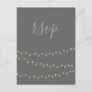 L'or allume des cartes postales de rsvp de mariage