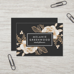 L'or peint à la main peint fleurit le carte de