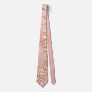 L'or rose rougissent cravate rose d'aquarelle