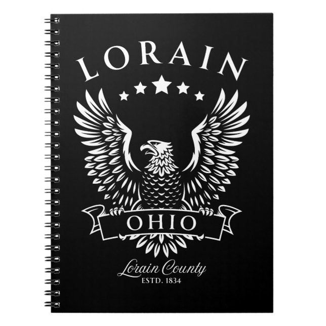 Lorain Ohio Vintage Eagle Notebook (Front)
