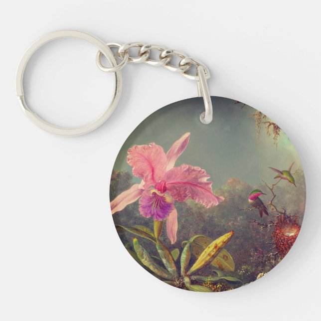 L'orchidée de Cattleya et trois colibris Heade (Devant)