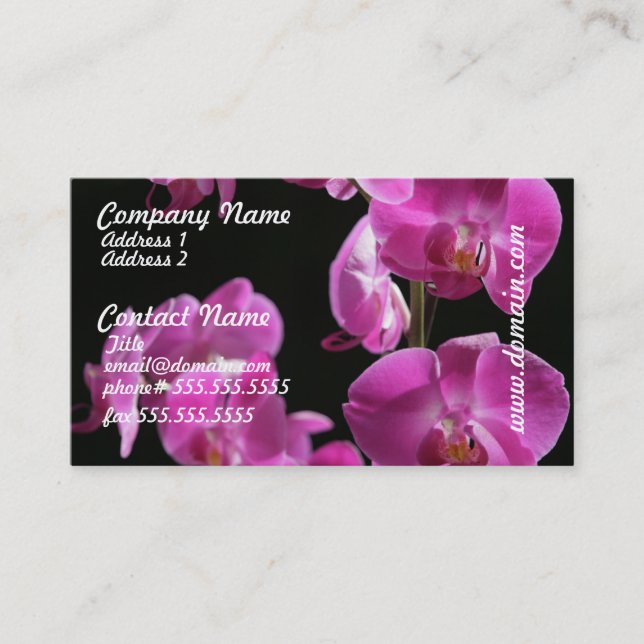 L'orchidée fleurit des cartes de visite (Devant)
