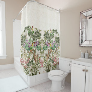 L'orchidée tropicale fleurit le rideau en douche
