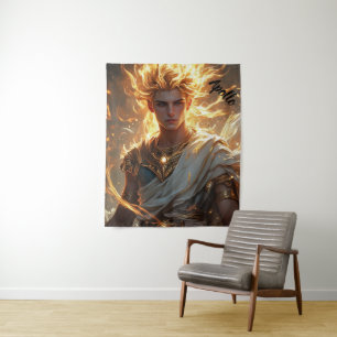 Lord Apollo Sun God Altar: Spiritual Decor Tapestry