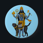 Lord Bhairava Button<br><div class="desc">Show your devotion with this Lord Bhairava button featuring intense Hindu devotional artwork. Bhairava,  the fierce manifestation of Lord Shiva,  symbolizes protection,  fearlessness,  and the destruction of negativity. Perfect for jackets,  bags,  backpacks,  and accessories,  this spiritual pin badge combines bold sacred symbolism with everyday style.</div>