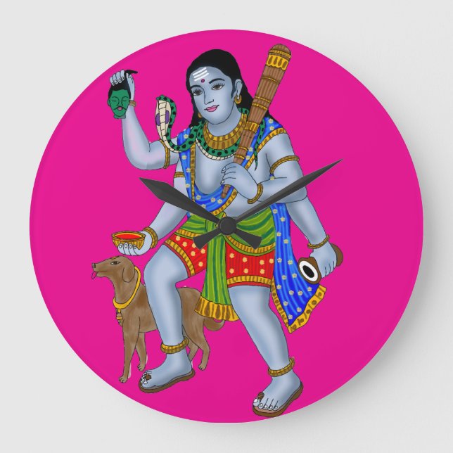 Lord Bhairava Wall Clock (Front)