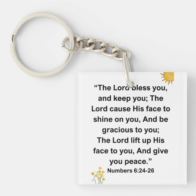 Lord Blessing Keep You Numbers Keychain (Front)