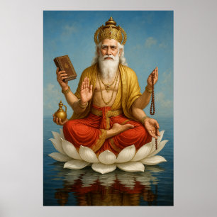 Lord Brahma The Creator of the Universe and Wisdom Poster