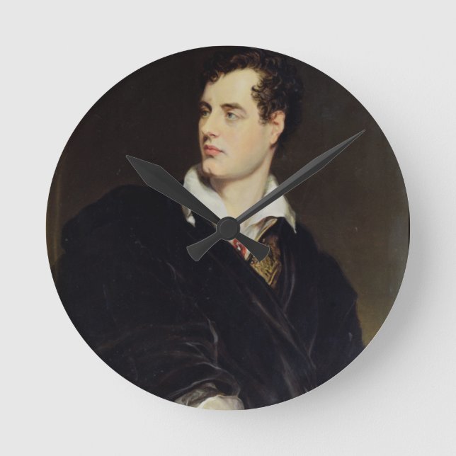 Lord Byron after a Portrait painted by Thomas Phil Round Clock (Front)