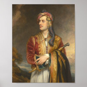 Lord Byron In Albanian Dress During The Greek War Poster