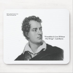Lord Byron "Love W/O Wings" Quote Gifts & Tees Mouse Pad