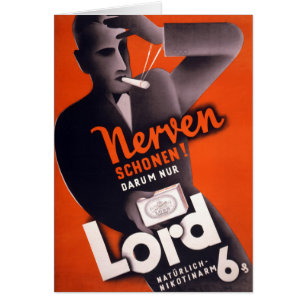 Lord Cigarettes German Vintage Poster Restored