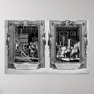 Lord Cromwell presents the bible to Henry VIII Poster