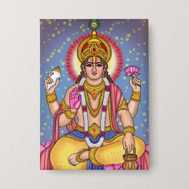 Lord Dhanvantari Button (Front)