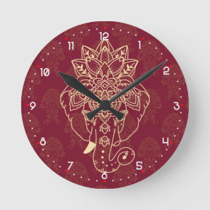 Lord Ganesh, beautiful and crispy image Round Clock