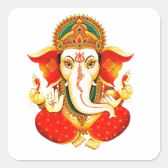 Lord Ganesh Divine Elephant Face God Sticker (Front)