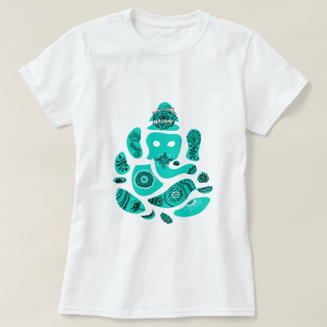 Lord Ganesh Elephant Women's Basic T-Shirt, White T-Shirt (Design Front)