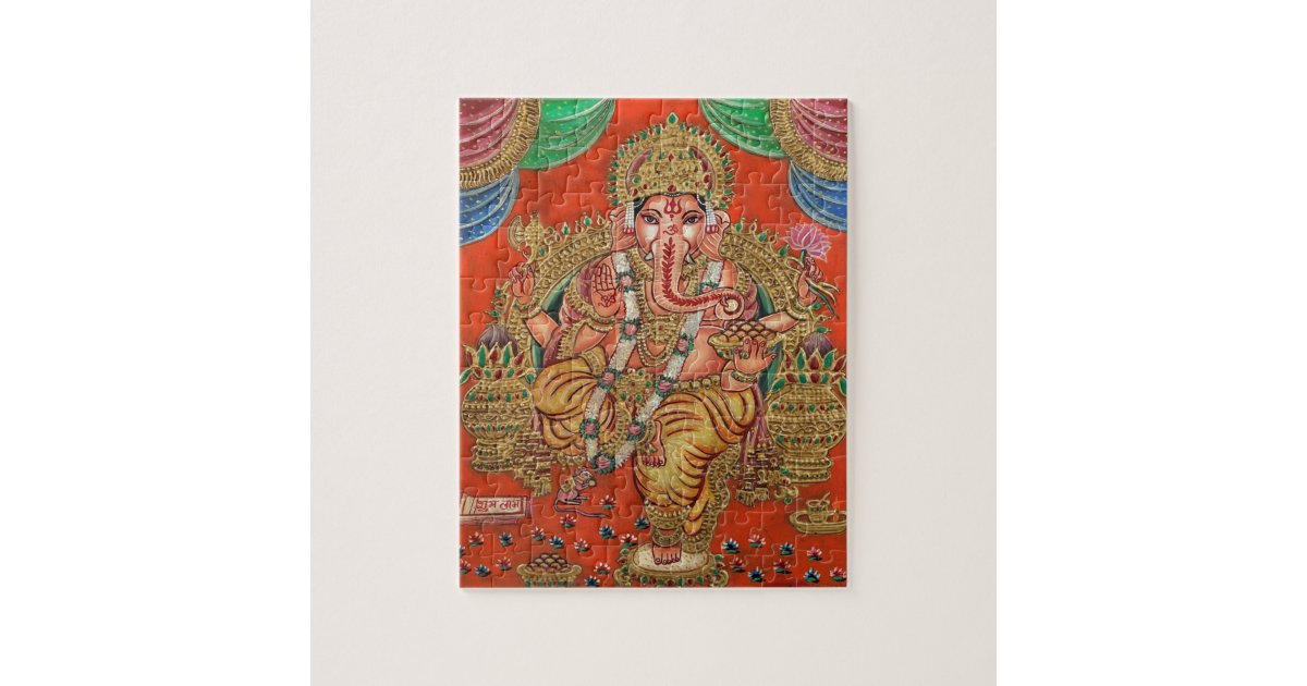LORD GANESH HINDU DEITY JIGSAW PUZZLE Zazzle.ca