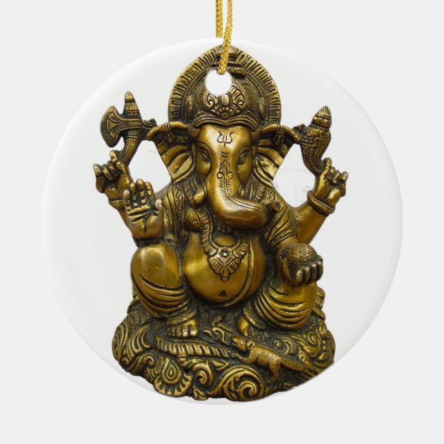 LORD GANESH HINDU GOD CERAMIC ORNAMENT (Front)