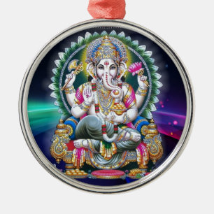 LORD GANESH HINDU GOD METAL ORNAMENT