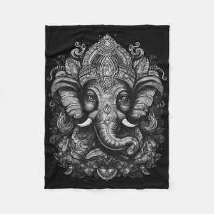 Lord Ganesh, Hinduism, Buddhism, Elephant God, Yog Fleece Blanket