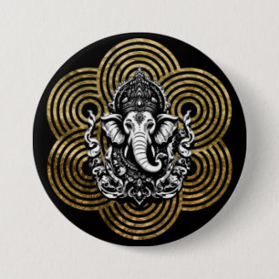 Lord Ganesha 3 Inch Round Button