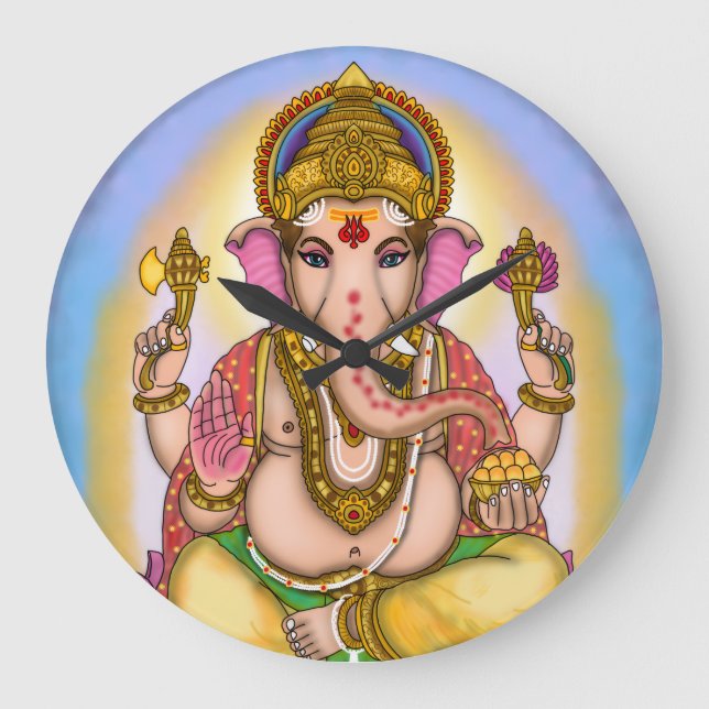 Lord Ganesha Decorative Wall Clock (Front)