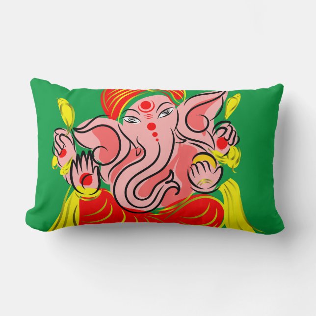 Lord Ganesha Lumbar Pillow (Front)