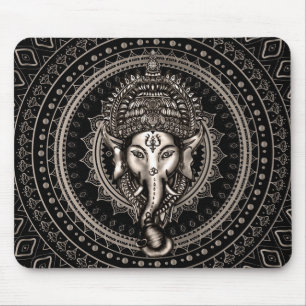 Lord Ganesha - Sepia Black Mouse Pad
