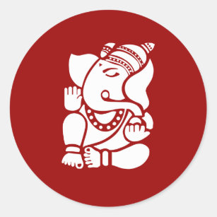Lord Ganesha Sign Classic Round Sticker