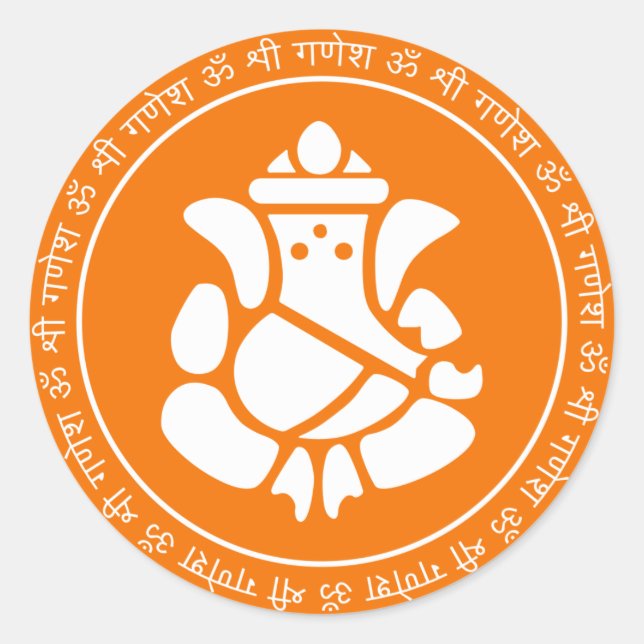 Lord Ganesha Sign Sticker (Front)