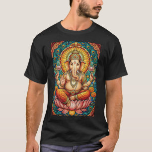 Lord Ganesha Stained Gl Hindu God Hinduism T-Shirt