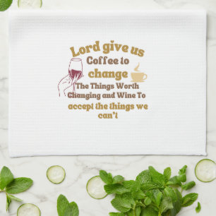 Lord give us coffee Humourous Playful Faith Gift Kitchen Towel