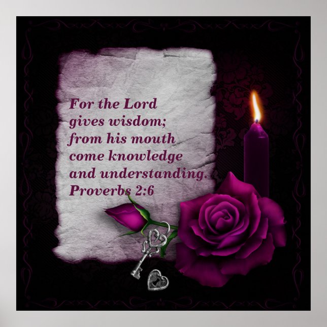 "Lord Gives Wisdom" Proverbs 2:6 Anointed Poster (Front)
