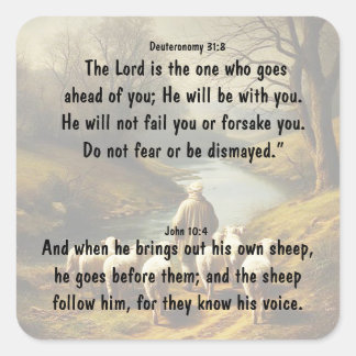 Lord Good Shephere Go Before You Bible Scripture Square Sticker