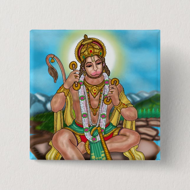 Lord Hanuman Button (Front)