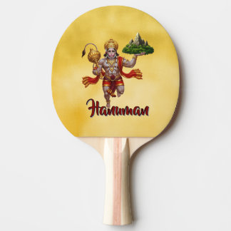 Lord Hanuman Flying Lifting Mountain Ping Pong Paddle