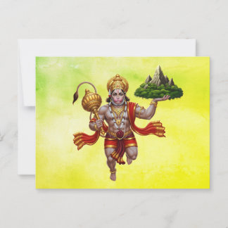 Lord Hanuman Flying Lifting Mountain Postcard