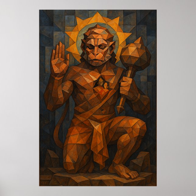 Lord Hanuman : Symbol of Strength and Devotion Art Poster (Front)