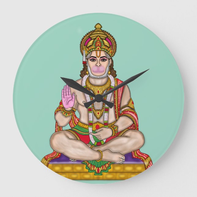 Lord Hanuman Wall Clock  (Front)
