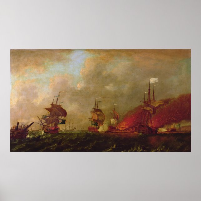 Lord Howe and the Comte d'Estaing off Rhode Poster (Front)