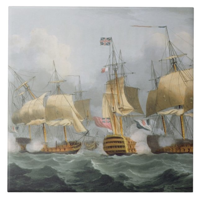 Lord Howe in the Queen Charlotte, Breaking the Ene Tile (Front)