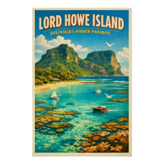 Lord Howe Island, Australia, in a classic retro Poster
